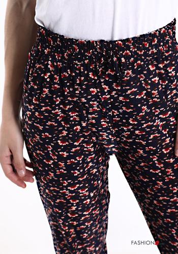 Bedrucktes Hose mit Gürtel mit Taschen - ph 4