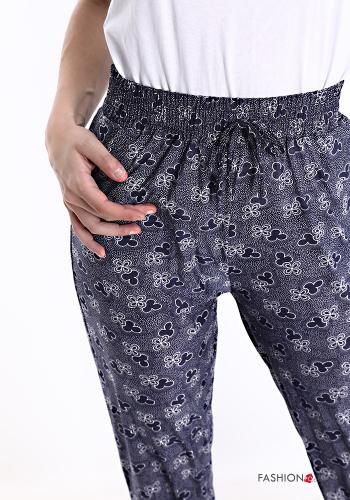 Bedrucktes Hose mit Gürtel mit Taschen - ph 4