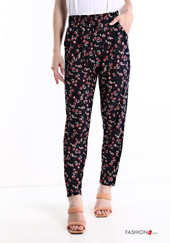 Pantalones Diseño impreso con cinturón con bolsillos