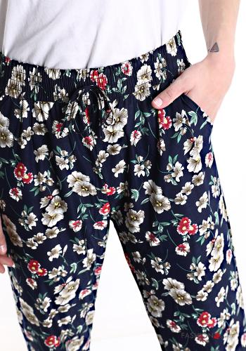 Bedrucktes Hose mit Gürtel mit Taschen - ph 4
