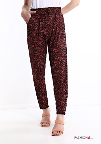 Pantalone Fantasia stampata con cintura con tasche