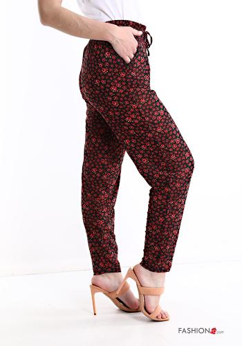 Patterned Trousers with belt with pockets - ph 3