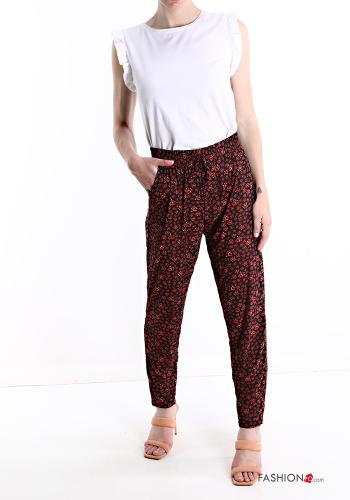 Patterned Trousers with belt with pockets - ph 5