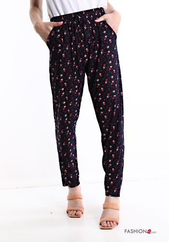 Pantalone Fantasia stampata con cintura con tasche