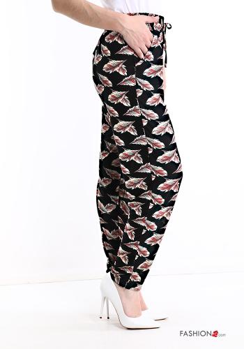 Bedrucktes Hose mit Gürtel mit Taschen - ph 3
