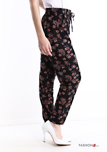 Bedrucktes Hose mit Gürtel mit Taschen - ph 3
