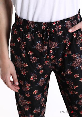 Bedrucktes Hose mit Gürtel mit Taschen - ph 4