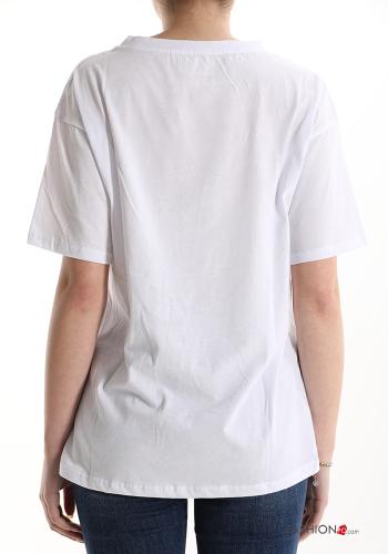 T-shirt in Cotone Fantasia scritta - ph 2