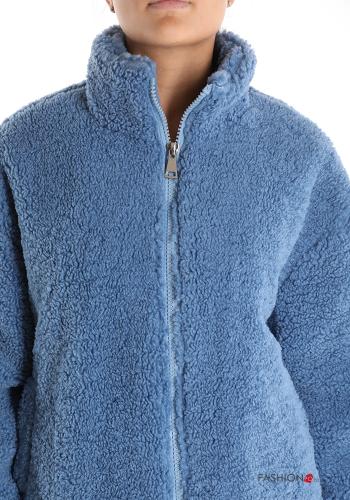 Felpa Teddy Bear con tasche a collo alto con zip - ph 4