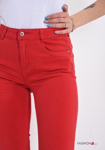 Jeans aus Baumwolle mit Knöpfen mit Reißverschluss mit Taschen - ph 4