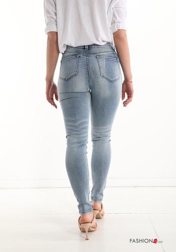 Cotton Jeans with buttons with zip with pockets - ph 2