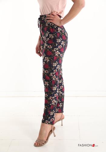 Floral Trousers with pockets with bow - ph 3