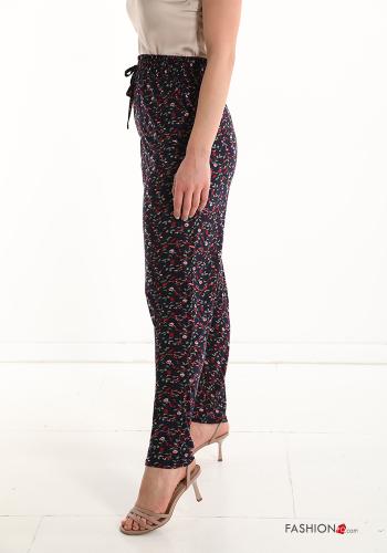 Blumenmuster Chino mit Taschen mit Schleife - ph 3