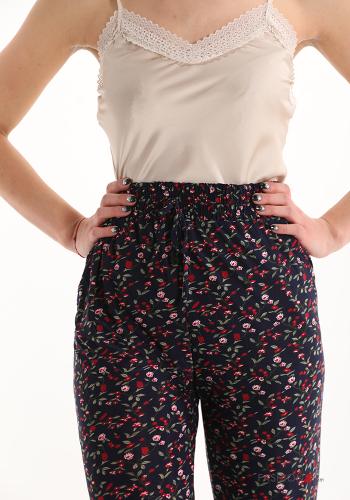 Blumenmuster Chino mit Taschen mit Schleife - ph 4