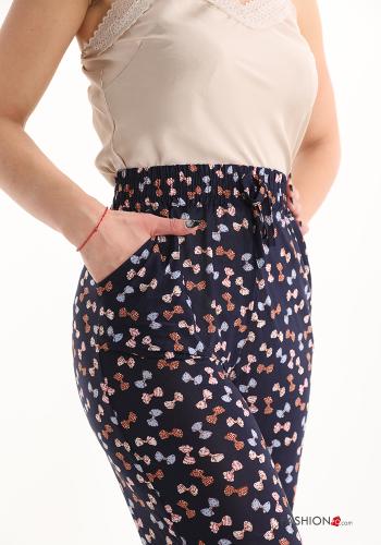 Bedrucktes Hose mit Taschen mit Schleife - ph 4