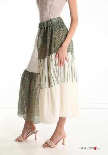 Gonna Longuette Fantasia ricamata con balze - ph 3