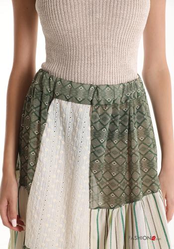 Gonna Longuette Fantasia ricamata con balze - ph 4