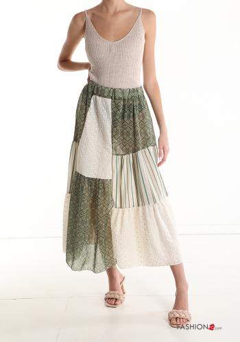 Gonna Longuette Fantasia ricamata con balze - ph 5