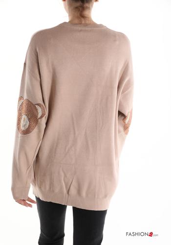 Animal motif Sweater with rhinestones - ph 2