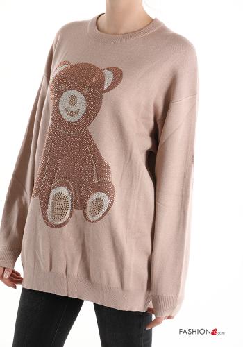 Animal motif Sweater with rhinestones - ph 3