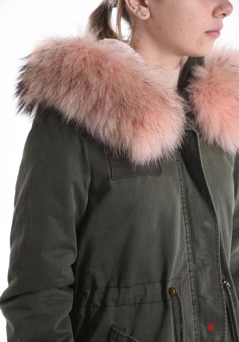 Parka de Algodón piel sintética con cremallera con capucha con bolsillos - ph 4