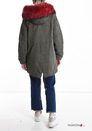 Parka in Cotone con coulisse con cappuccio con tasche con zip - ph 2