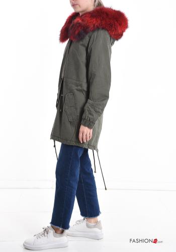 Parka in Cotone con coulisse con cappuccio con tasche con zip - ph 3