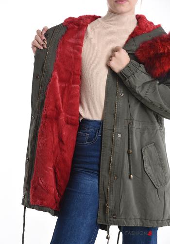 Parka in Cotone con coulisse con cappuccio con tasche con zip - ph 5