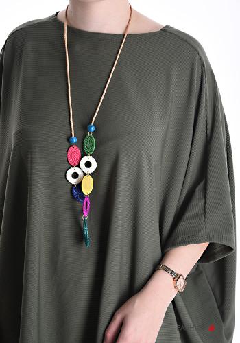 Coordinato oversize wide leg con collana maniche a tre quarti - ph 4