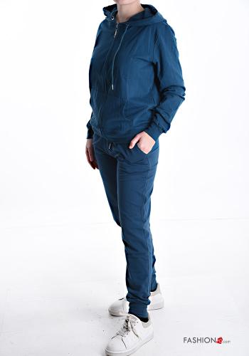 Cotton Co-ord with elastic with hood with pockets with zip - ph 3