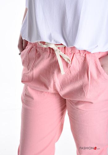 Hose aus Baumwolle mit Taschen mit gummizug mit Schleife - ph 4