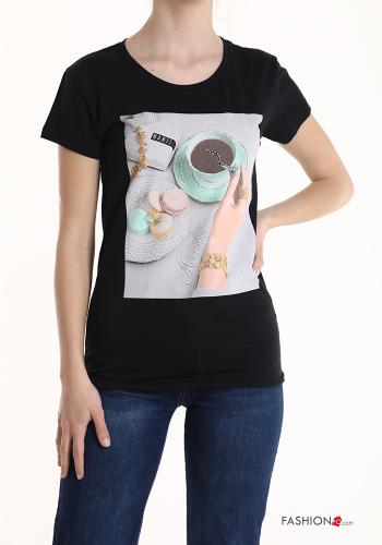 T-shirt in Cotone Fantasia stampata