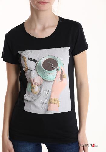 T-shirt in Cotone Fantasia stampata - ph 4