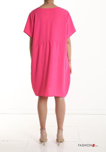 Robe manches courtes à genoux avec collier - ph 2