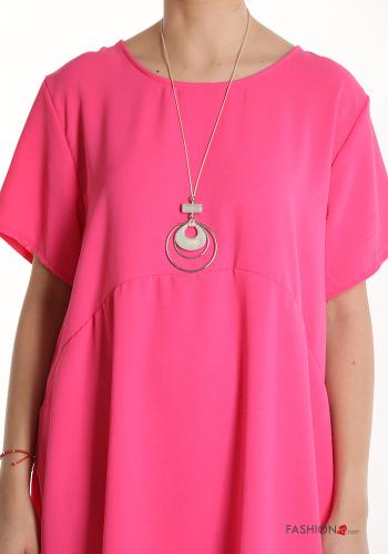 Robe manches courtes à genoux avec collier - ph 4