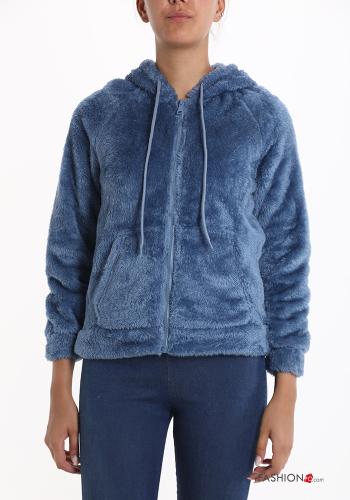 Felpa con zip con tasche con cappuccio - ph 1