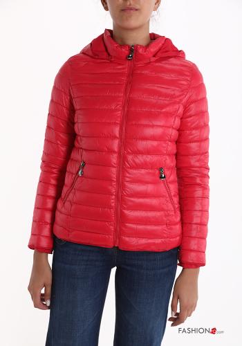 reversible Puffer Jacket with pockets with hood with zip
