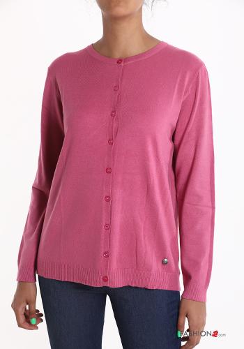 Cardigan girocollo con bottoni