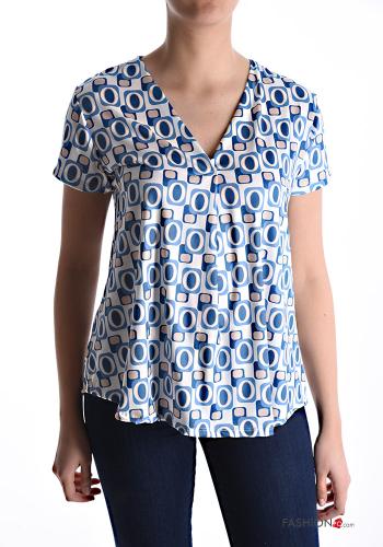 Blouse manches courtes à col en V - ph 1