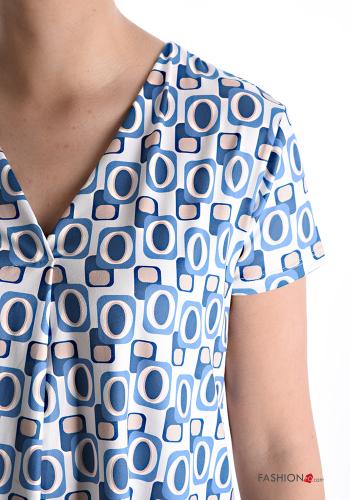 Blouse manches courtes à col en V - ph 4