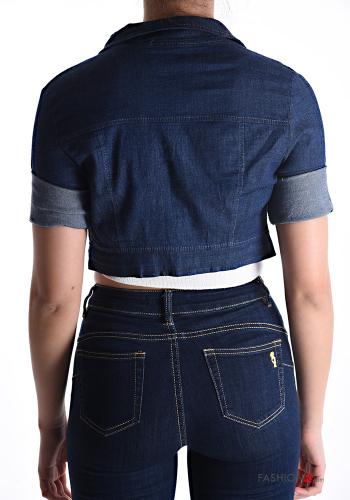 Bolerino in Cotone denim corto con bottoni con tasche - ph 2