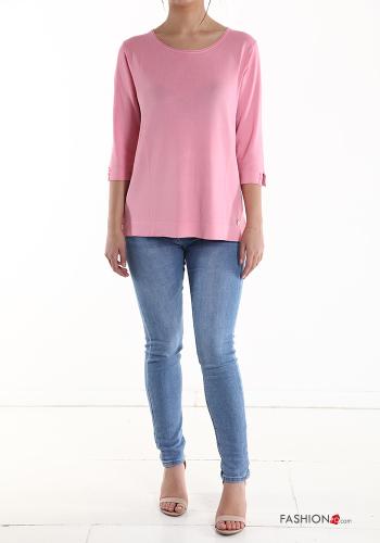 T-shirt con bottoni maniche a tre quarti - ph 5