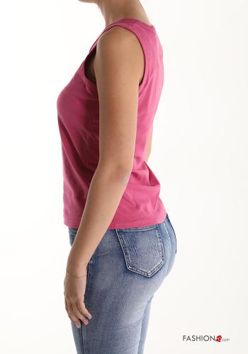 Canotta in Cotone con bottoni scollo a V - ph 3