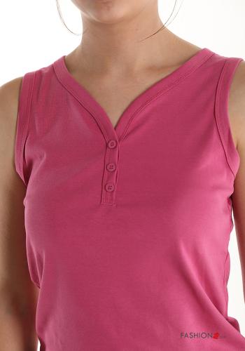 Canotta in Cotone con bottoni scollo a V - ph 4