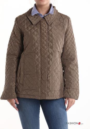 quilted Jacket with lining with zip with buttons with pockets - ph 1