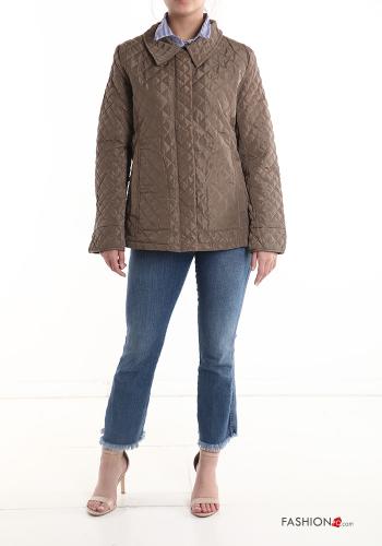 quilted Jacket with lining with zip with buttons with pockets - ph 5