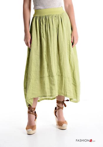 Gonna in Lino midi con elastico - ph 1