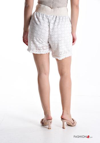 Embroidered Shorts with lining with elastic with fringe - ph 2