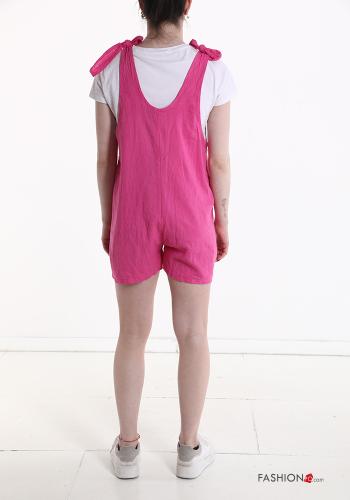 Jumpsuit in Lino con tasche con fiocco - ph 2