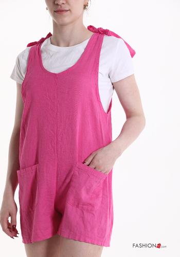 Jumpsuit in Lino con tasche con fiocco - ph 4